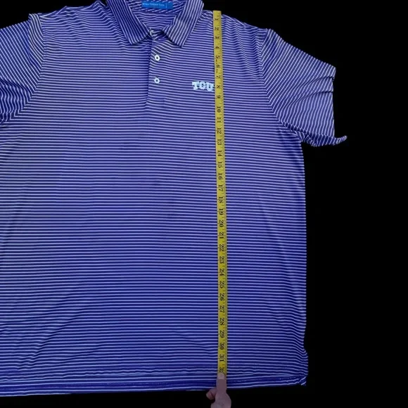 Southern Tide TCU Men's PURPLE WHITE Striped Polo Shirt Big and Tall SZ XXL - Picture 10 of 10